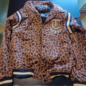 Trust Women's leopard print bomber jacket size 2 XL